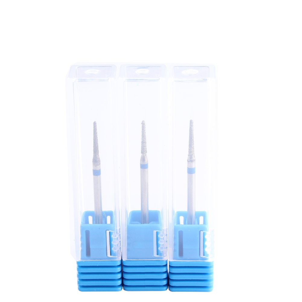 B: Mzcmsl 3Pcs Needle Shaped Cuticle Bits, 3/32 Shank Diamond E File Bit, Under Nail Drill Bit for Manicure Machine